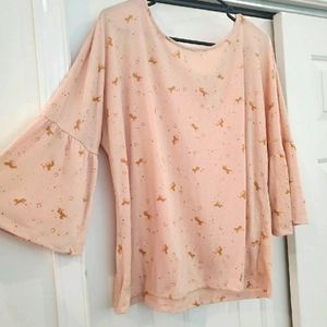 Lauren Conrad Pink Unicorn Blouse